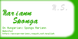 mariann sponga business card